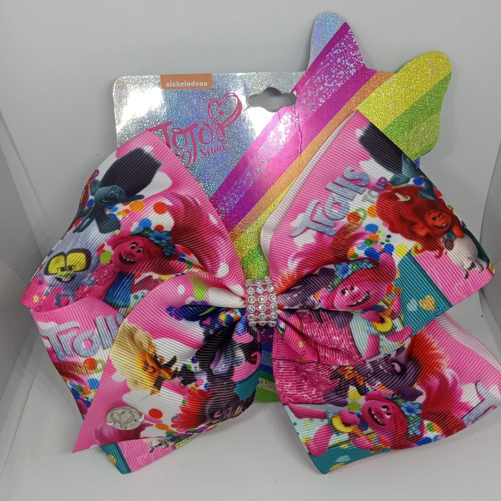 JoJo Siwa Pink and Multicolor Trolls Hair Bow